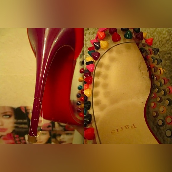 HOT Christian Louboutin Pink Spike Me Candy Multi Color Studded PVP Pump $1,350! - Picture 12 of 12